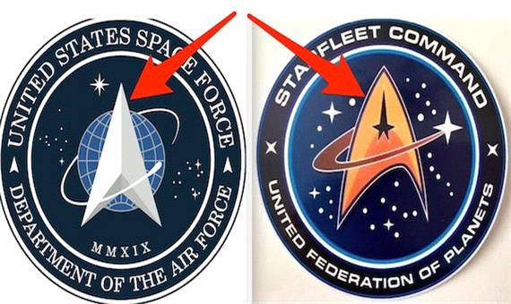 رونمایی از لوگوی نیروی فضایی آمریکا و شباهت زیاد آن به طرحی از پیشتازان فضا