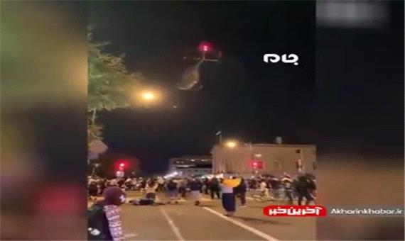 ارتش آمریکا برای ترساندن معترضان دست به دامن هلیکوپتر شد!