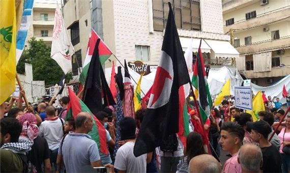 تجمع معترضان لبنانی در برابر سفارت آمریکا