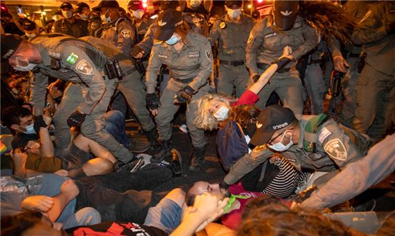 درگیری پلیس اسرائیل با مخالفان نتانیاهو