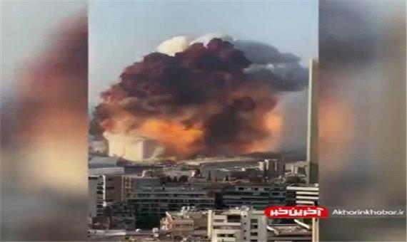 صحنه آهسته لحظه انفجار هولناک بیروت