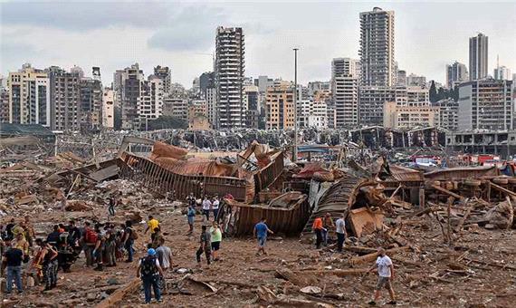 تصاویر هوایی از ابعاد انفجار روز گذشته در شهر بیروت