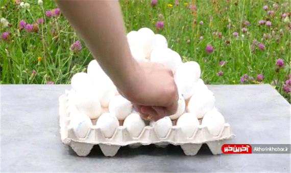 منفجر کردن تخم مرغ با مواد منفجره