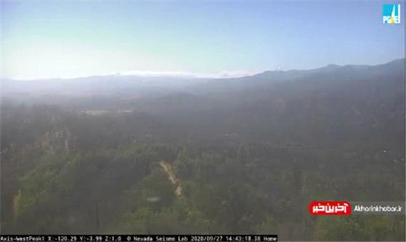 تایم لپسی از سرعت گسترش آتش در جنگل های کالیفرنیا
