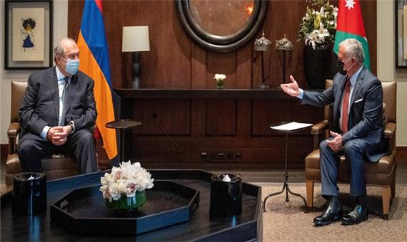 دیدار رئیس‌جمهور ارمنستان با شاه اردن