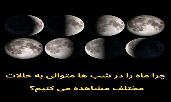 چرا در شب های مختلف، شکل متفاوتی از ماه را مشاهده می کنیم؟