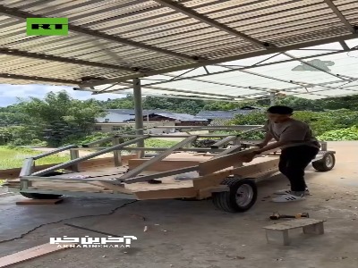 مرد چینی با چوب، لامبورگینی ساخت!