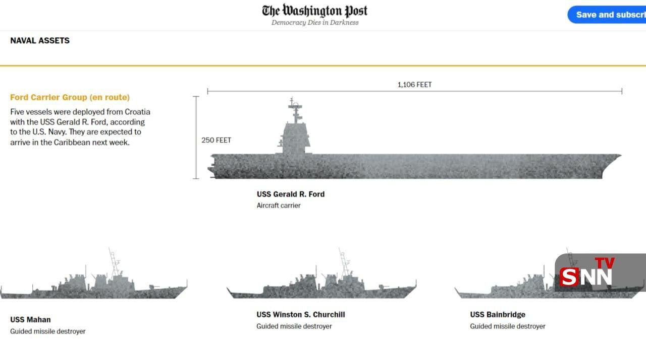 استقرار گسترده نیروهای دریایی آمریکا در نزدیکی ونزوئلا