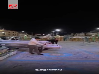 تعویض فرش‌های حرم حضرت عباس(ع)