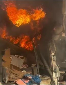 هدف قرار گرفتن یک خودرو در غرب شهر غزه