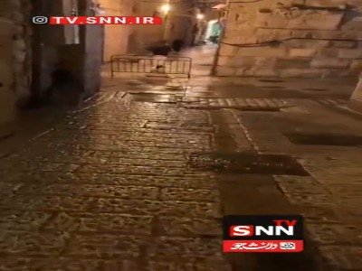 بارش باران روح‌افزا در مسجدالاقصی همزمان با اذان صبح