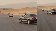 رانندگی خطرناک و حرکات دیوانه وار در جاده با سرعت بسیار بالا