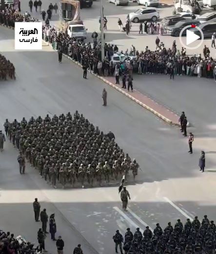 رژه نیروهای جولانی در سالروز سقوط دمشق