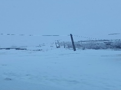 بارش شدید برف در منطقه منگورشرقی در مهاباد