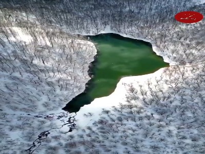 طبیعت زیبای برفی دریاچه چورت در مازندران