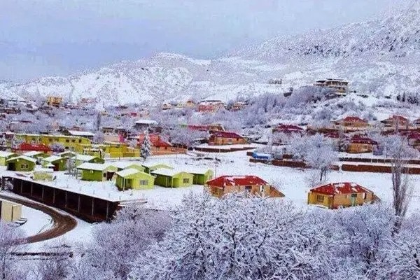 جشن عروسی سوار بر اسب و زیر بارش برف!