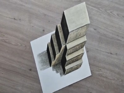 آموزش کشیدن نقاشی ۳ بعدی «پله» به روش هنرمند ترکیه ای