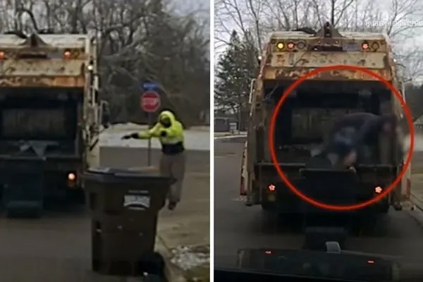 کشف اتفاقی مظنونِ فراری داخل سطل زباله توسط کارگر شهرداری