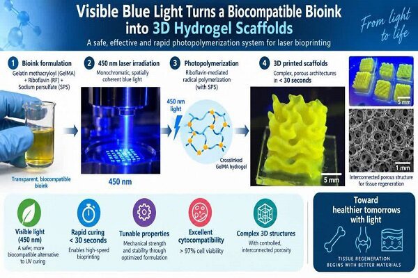ساخت جوهر ویژه زیستی برپایه مواد طبیعی بدن برای چاپ زیستی سه‌بعدی